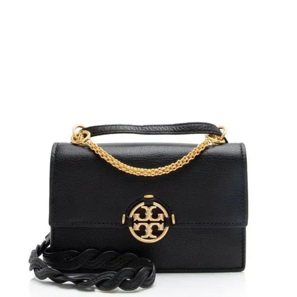 Tory Burch Black Crossbody Bag with Gold Accents